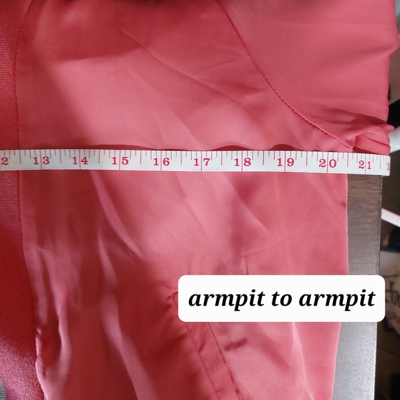 One Hart Mauve Pink Rose Floral Daisy Print Open Front Bomber Jacket Size Med - Picture 10 of 11